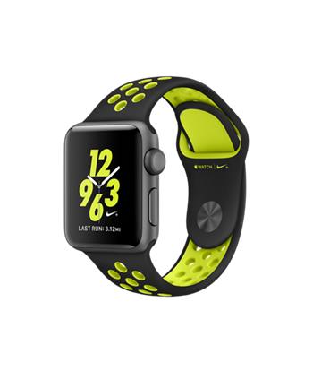 Apple Watch Nike+, 38mm Space Grey Aluminium Case with Black/Volt Nike Sport Band