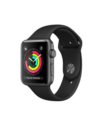 Apple Watch Series 3 GPS, 42mm Space Grey Aluminium Case with Black Sport Band
