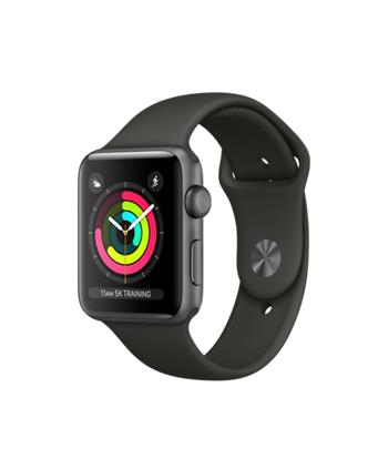 Apple Watch Series 3 GPS, 42mm Space Grey Aluminium Case with Grey Sport Band