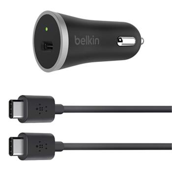 Belkin USB-C nabíječka do auta 15W 3A / 5V, + USB-C to USB-C kabel 1,2m - černá