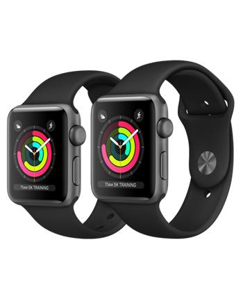 Apple Watch Series 3 GPS, 38mm Space Grey Aluminium Case with Black Sport Band
