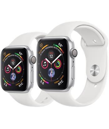 Apple Watch Series 4 GPS, 44mm Silver Aluminium Case with White Sport Band