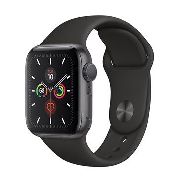 Apple Watch Series 5 GPS, 44mm Space Grey Aluminium Case with Black Sport Band - S/M & M/L