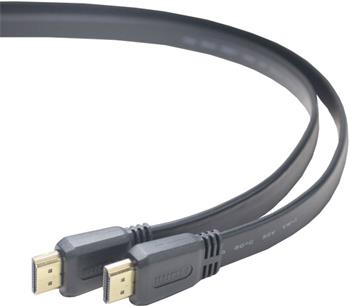 PremiumCord HDMI High Speed + Ethernet plochý kabel, zlacené konektory, 1m 