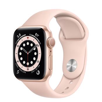 Apple Watch Series 6 GPS, 40mm Gold Aluminium Case with Pink Sand Sport Band - Regular