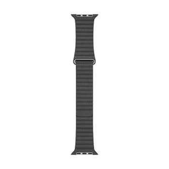 Apple Watch 44mm Black Leather Loop - Medium