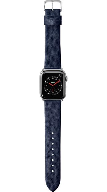 LAUT Prestige – kožený řemínek na Apple Watch 42/44 mm – modrý