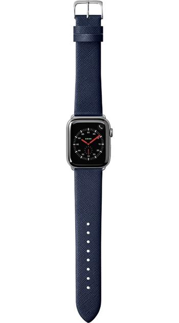 LAUT Prestige – kožený řemínek na Apple Watch 42/44 mm – modrý