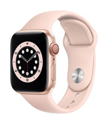 Apple Watch Series 6 GPS + Cellular, 40mm Gold Aluminium Case with Pink Sand Sport Band - Regular