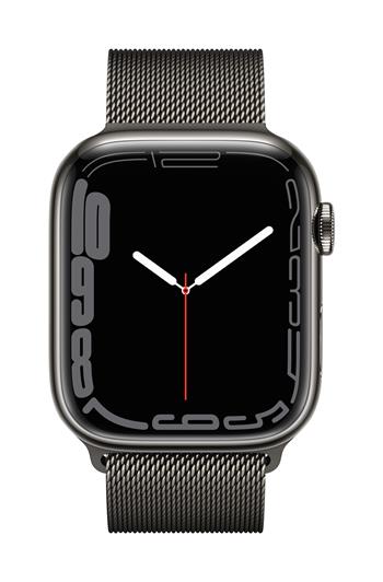 Apple Watch Series 7 GPS + Cellular, 45mm Graphite Stainless Steel Case with Graphite Milanese Loop