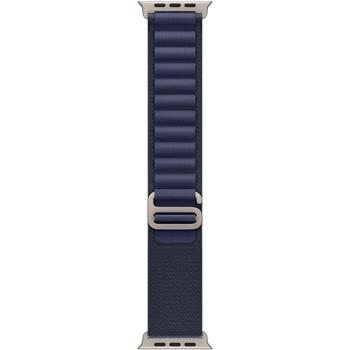 Apple Watch 49mm Navy Alpine Loop - Large - Natural Titanium Finish