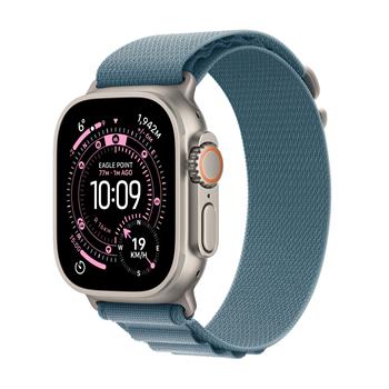 Apple Watch Ultra 3 GPS + Cellular 49mm Natural Titanium Case with Light Blue Alpine Loop - Small