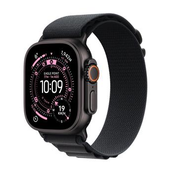 Apple Watch Ultra 3 GPS + Cellular 49mm Black Titanium Case with Black Alpine Loop - Large