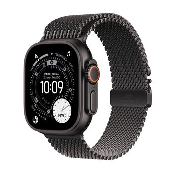 Apple Watch Ultra 3 GPS + Cellular 49mm Black Titanium Case with Black Titanium Milanese Loop - Medium
