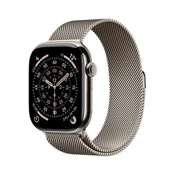 Apple Watch Series 11 GPS + Cellular 42mm Natural Titanium Case with Natural Milanese Loop