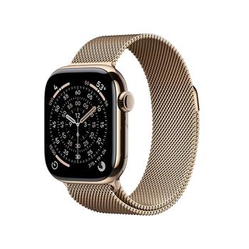 Apple Watch Series 11 GPS + Cellular 42mm Gold Titanium Case with Gold Milanese Loop