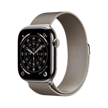 Apple Watch Series 11 GPS + Cellular 46mm Natural Titanium Case with Natural Milanese Loop - S/M
