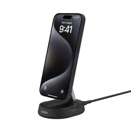 Belkin BOOST CHARGE™ PRO Qi2 15W Magnetický nabíjecí stojan, konvertibilní, adaptér černá