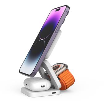 Cubenest 3in1 Magnetic Wireless charger E310 Fold White