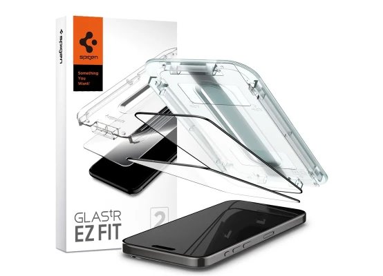 Spigen Glass tR EZ Fit 2 Pack, FC Black - iPhone 15 Pro