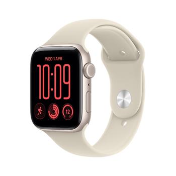 Apple Watch SE 3 GPS 44mm Starlight Aluminium Case with Sand Sport Band - M/L