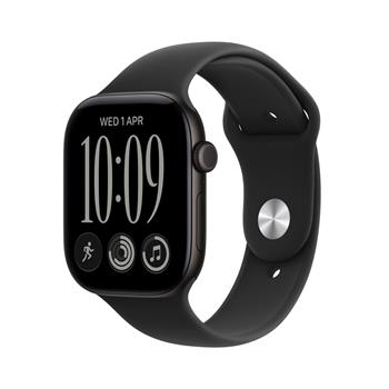 Apple Watch Series 12 GPS 46mm Black Aluminium Case with Black Sport Band - S/M