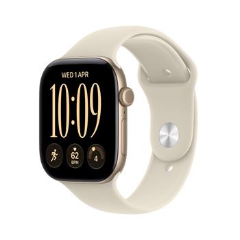 Apple Watch Series 12 GPS + Cellular 46mm Light Gold Aluminium Case with Sand Sport Band - M/L